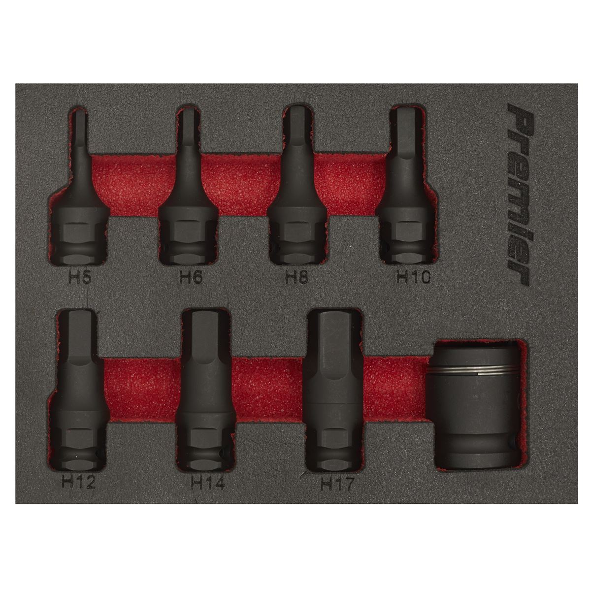 Sealey AK5620 Impact Hex Socket Bit Set 8pc 3/8"Sq Drive Sealey