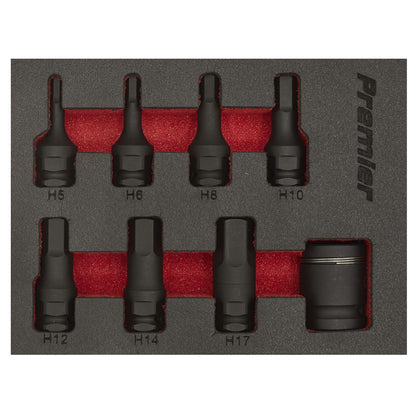 Sealey AK5620 Impact Hex Socket Bit Set 8pc 3/8"Sq Drive Sealey