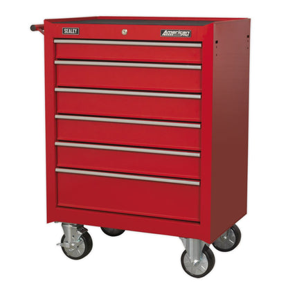 Sealey AP226 Rollcab 6 Drawer with Ball-Bearing Slides - Red Sealey