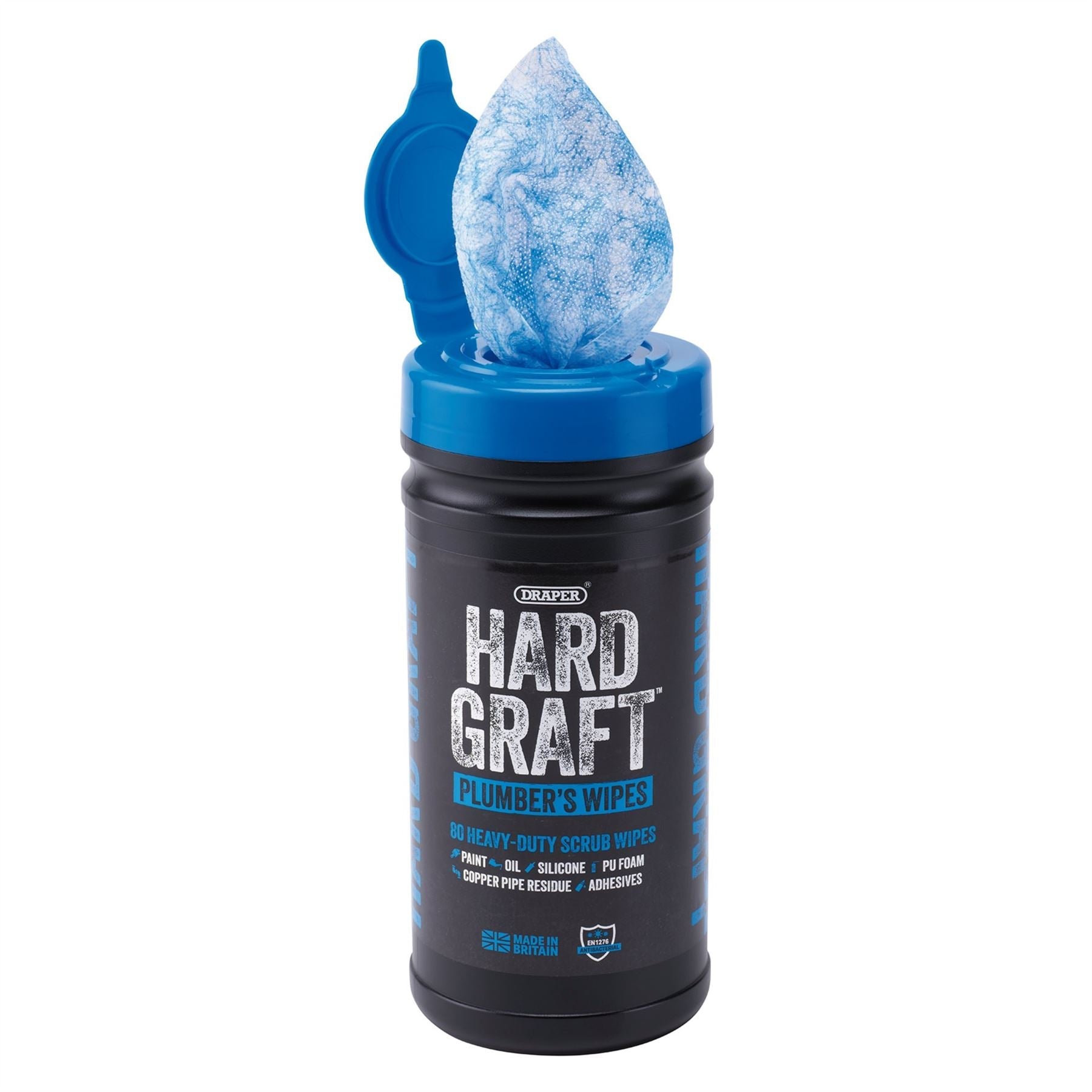 Draper 12438 Hard Graft Plumbers Wipes Tub of 80 Draper