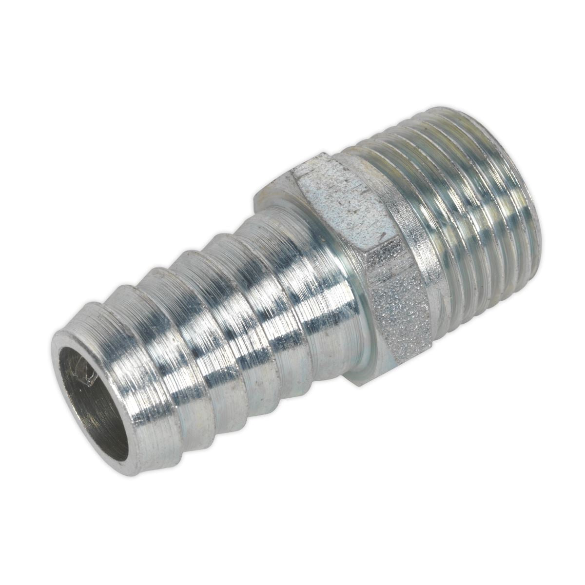 Sealey AC42 Screwed Tailpiece Male 3/8"BSPT - 1/2" Hose Pack of 5 Sealey