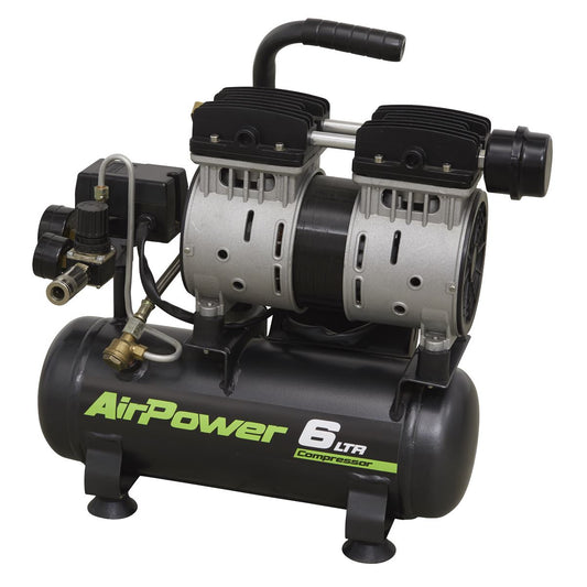Sealey SAC0607S Low Noise Air Compressor 6L Direct Drive 0.7hp Sealey