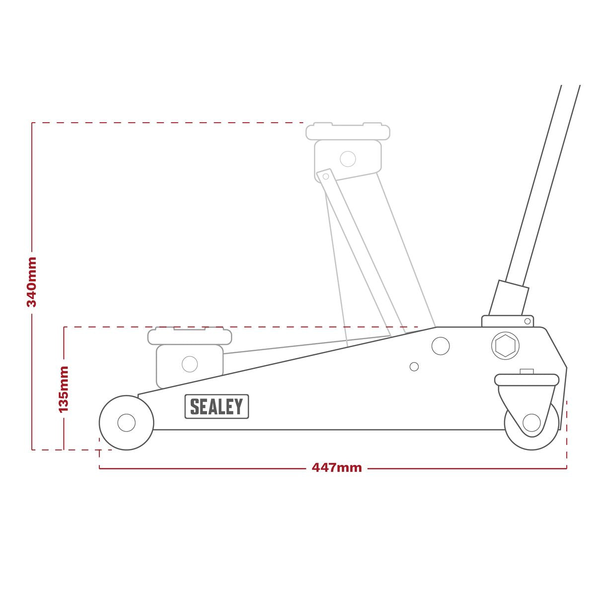 Sealey JKIT01 Lifting Kit (Inc Jack Axle Stands Creeper Chocks & Wrench) 5pc - 2 Tonne Sealey