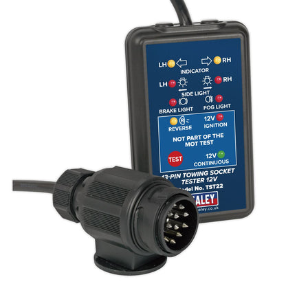Sealey TST22 Towing Socket Tester 13-Pin 12V - DVSA Approved Sealey