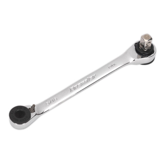 Sealey AK6967 Ratchet Spanner 1/4"Hex x 5/16"Hex Drive with 1/4"Sq Drive Adaptor Sealey