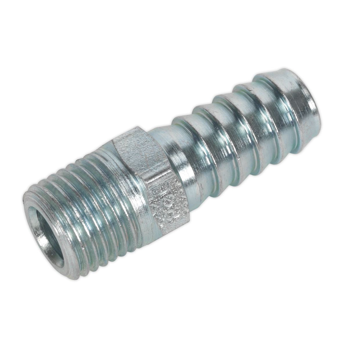 Sealey AC09 Screwed Tailpiece Male 1/4"BSPT - 3/8" Hose Pack of 5 Sealey