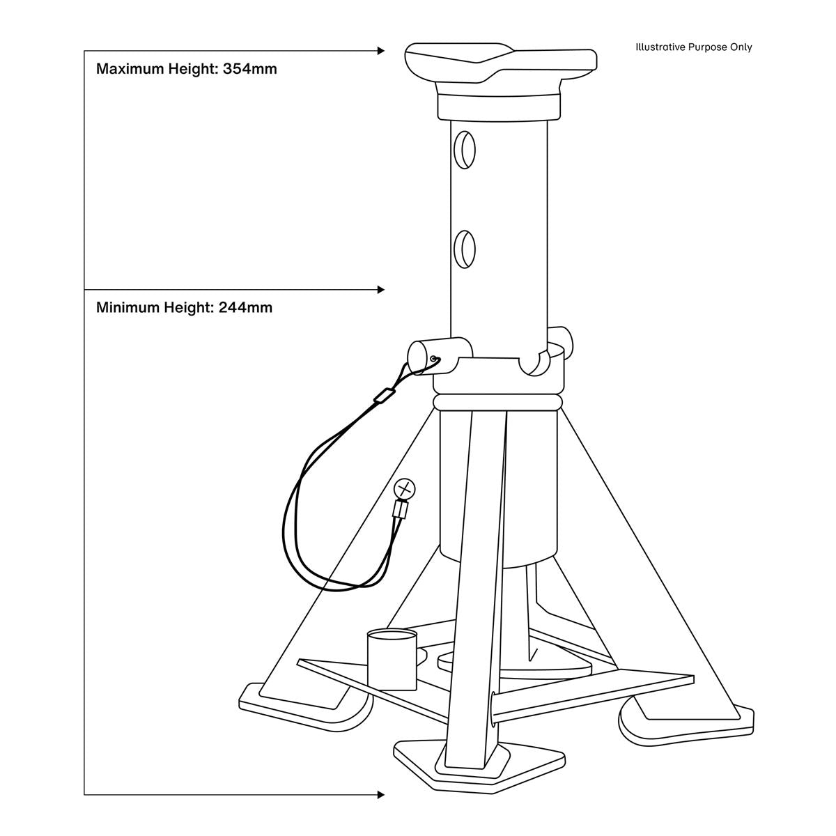 Sealey AS7S Premier Short Axle Stands (Pair) 7 Tonne Capacity per Stand Sealey