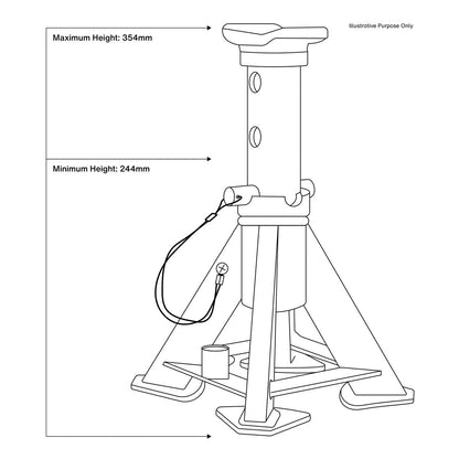 Sealey AS7S Premier Short Axle Stands (Pair) 7 Tonne Capacity per Stand Sealey