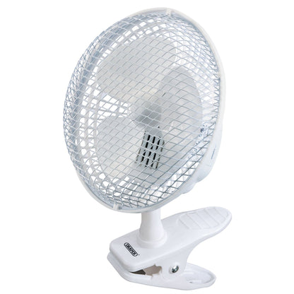 Draper 08710 230V Clip-On Desk Fan 6"/150mm 15W Draper