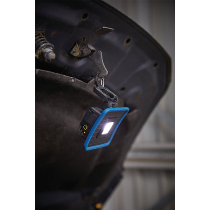 Draper 88595 COB LED Rechargeable Mini Flood Light and Power Bank with Magnetic Base and Hanging Hook 10W 1000 Lumens Blue USB-C Cable Supplied Draper