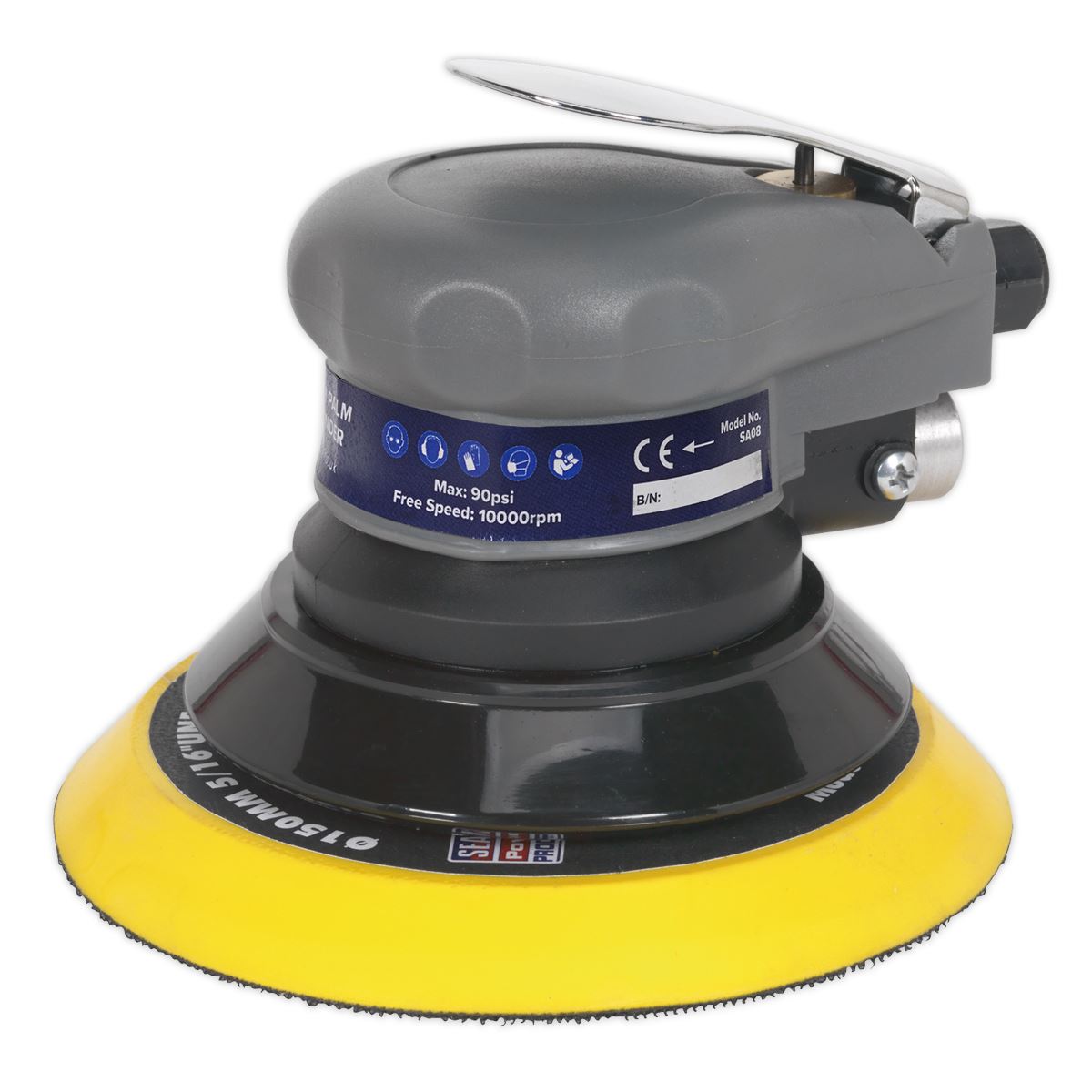 Sealey SA08 Air Palm Orbital Sander Ø150mm Sealey