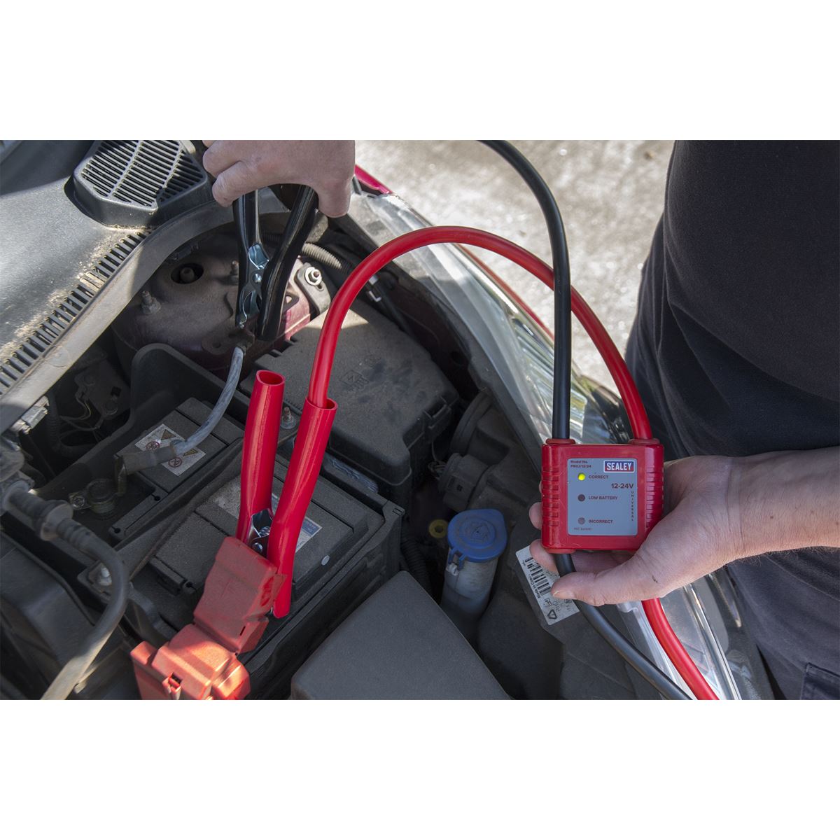 Sealey PROJ/12/24 Booster Cables 7m 450A 25mm² with 12/24V Electronics Protection Sealey