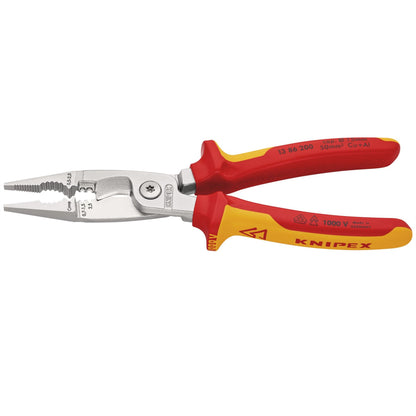 Knipex 31460 13 86 200 Pliers for Electrical Installation insulated with multi-component grips VDE-tested chrome-plated 200mm Knipex