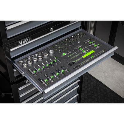 Siegen S01270 Tool Tray with Socket Set 62pc 3/8"Sq Drive Metric Siegen