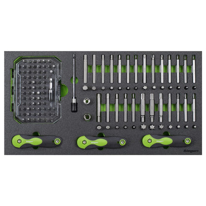 Siegen S01275 Tool Tray with Specialised Bits & Folding Hex Keys 170pc Siegen
