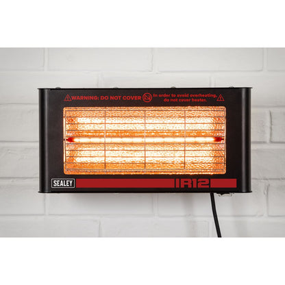 Sealey IR12 Infrared Quartz Heater - Wall Mounting 1.2W/230V Sealey