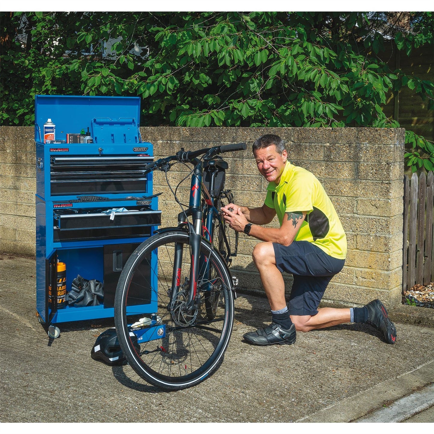 Draper 19563 Combined Roller Cabinet and Tool Chest 6 Drawer 24" Blue Draper
