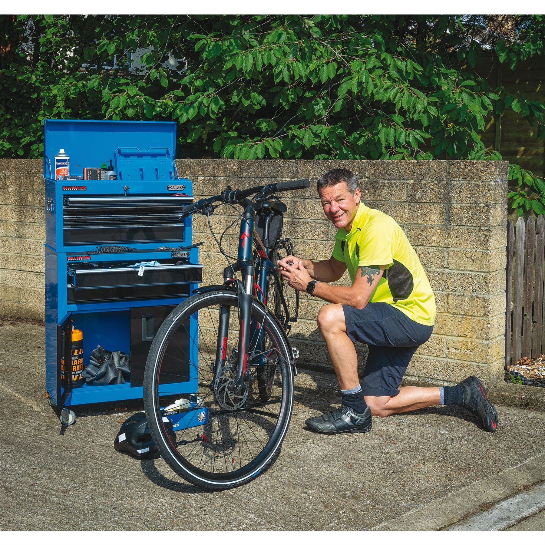 Draper 19563 Combined Roller Cabinet and Tool Chest 6 Drawer 24" Blue Draper