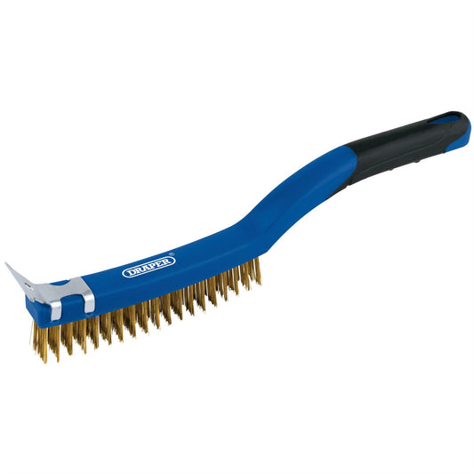 Draper 17181 Brass Wire Scratch Brush with Scraper 350mm Draper