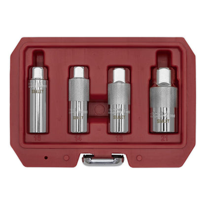 Sealey AK65561 Magnetic Spark Plug Socket Set 4pc 3/8"Sq Drive Sealey