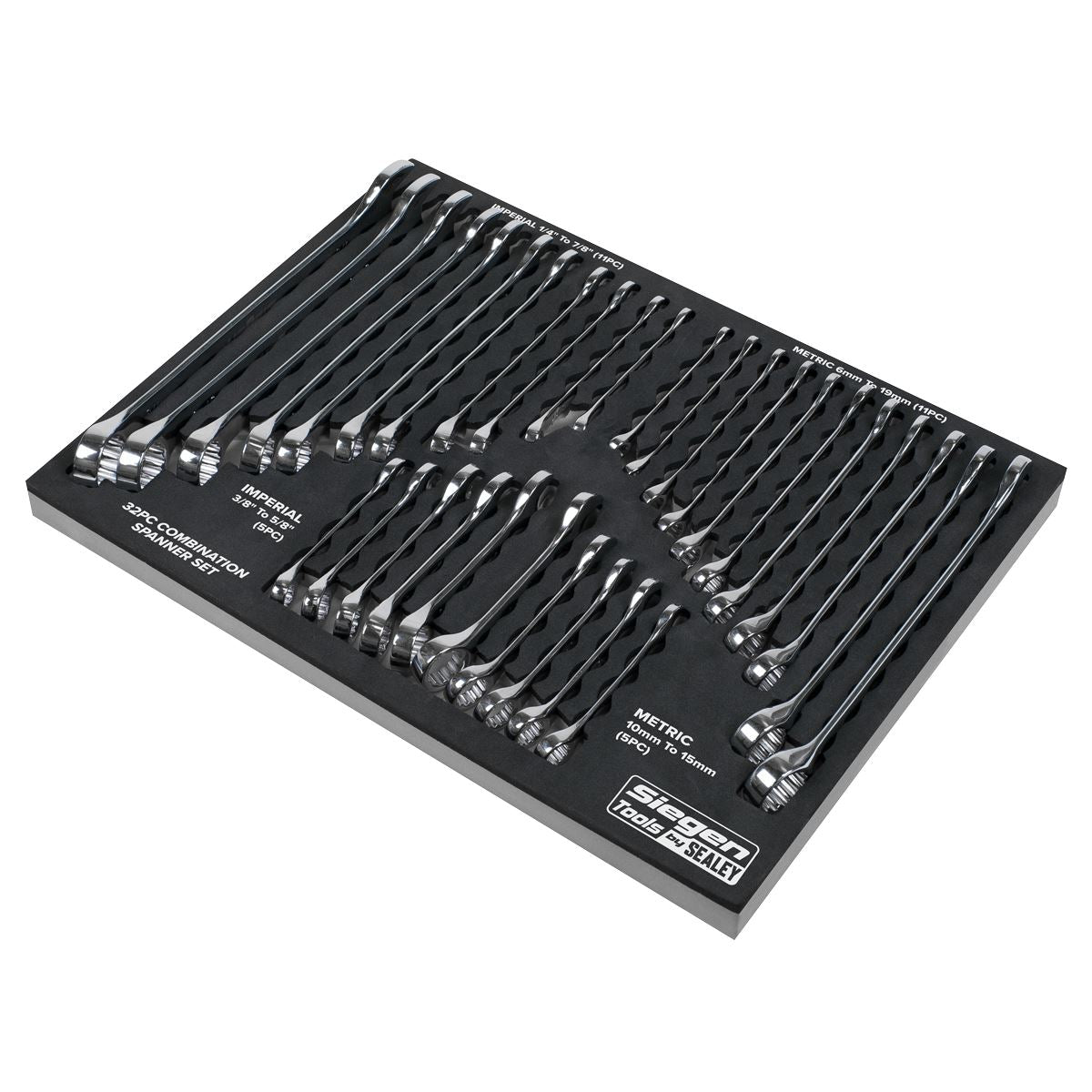 Siegen S01239 Combination Spanner Set 32pc - Metric/Imperial Sealey