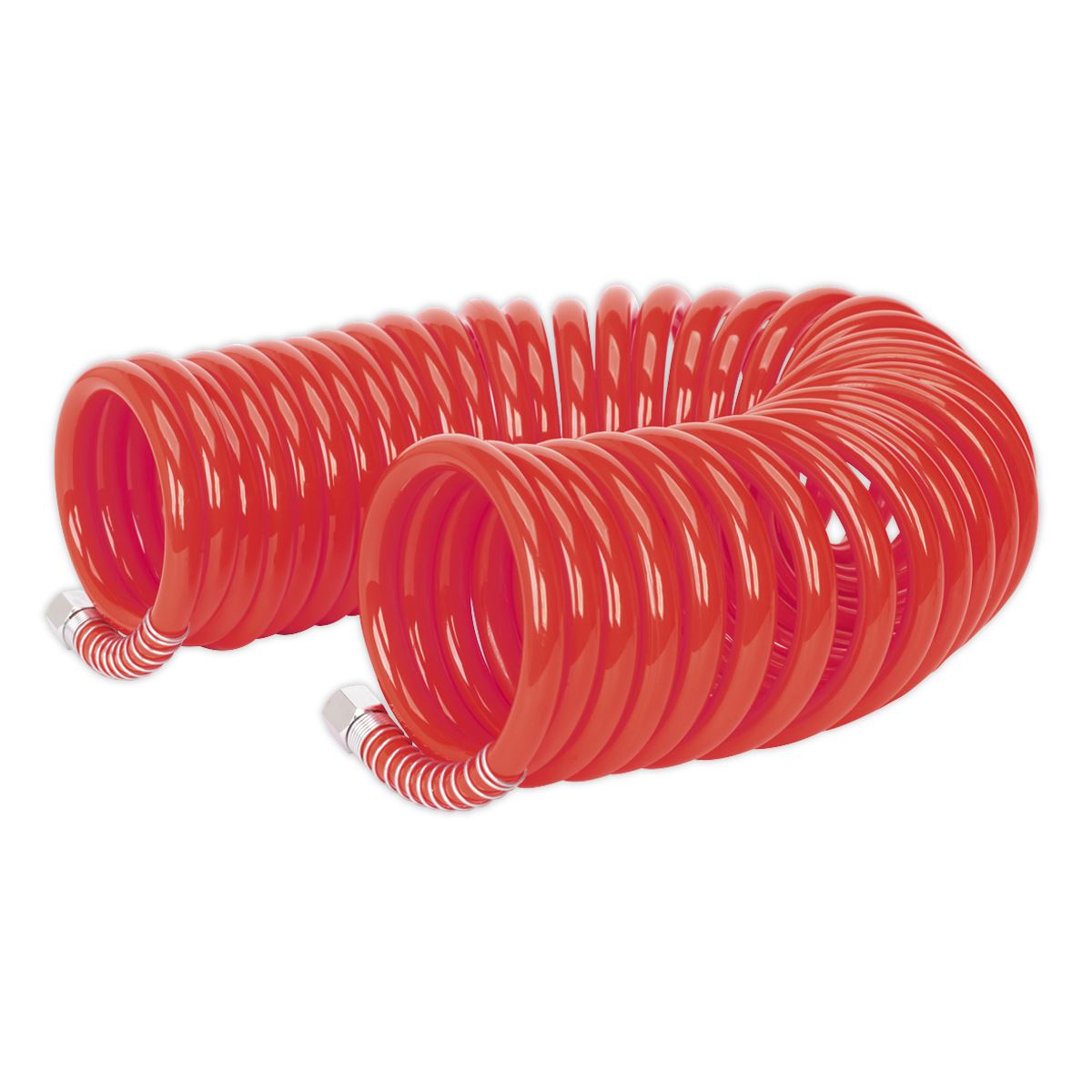 Sealey AH10C/8 PU Coiled Air Hose 10m x Ø8mm with 1/4"BSP Unions Sealey