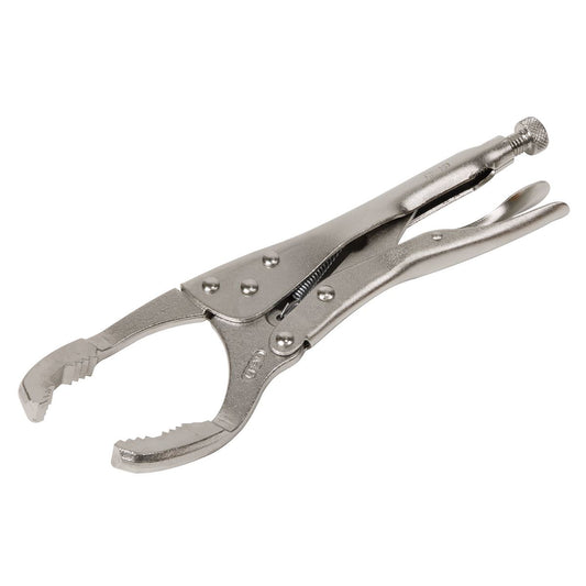 Sealey AK6423 Ø45-130mm Oil Filter Locking Pliers - Angled Sealey