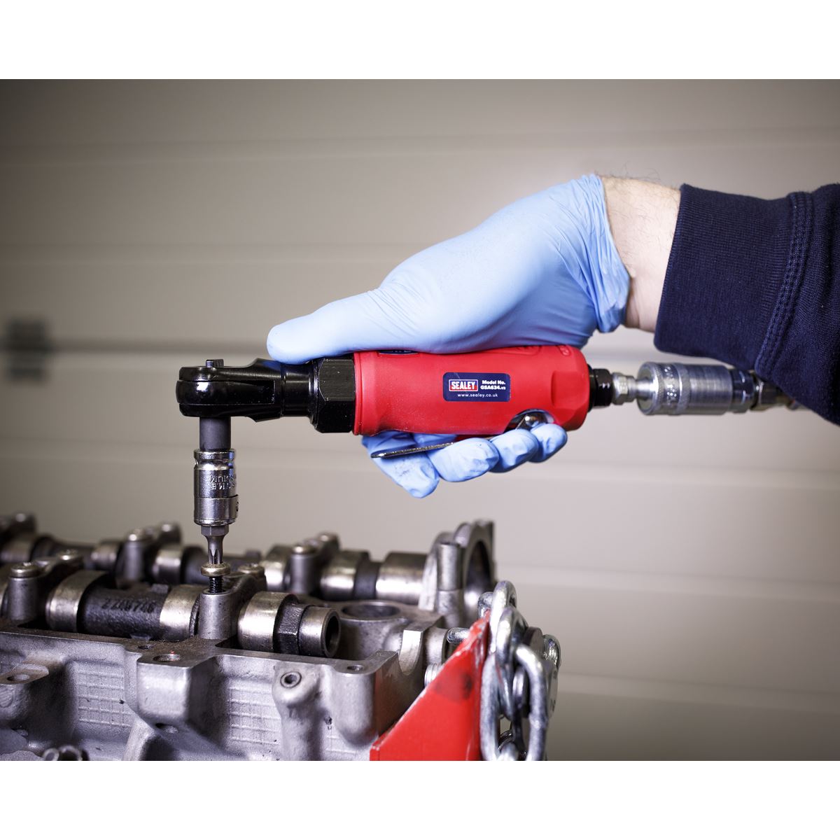 Sealey GSA634 Compact Air Ratchet Wrench 1/4"Sq Drive Sealey