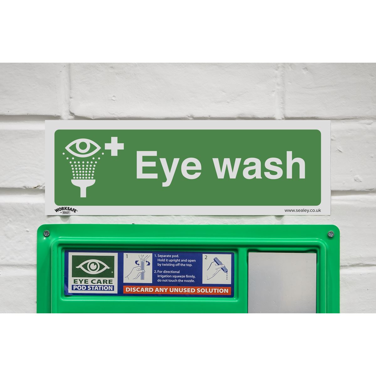 Sealey SS58P1 Safe Conditions Safety Sign - Eye Wash - Rigid Plastic Sealey