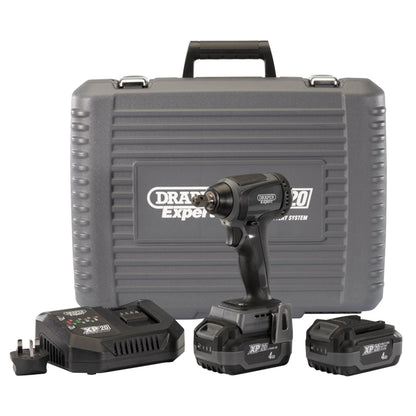 Draper 98962 XP20 20V Brushless Impact Wrench 1/2" Sq. Dr. 300Nm 2 x 4.0Ah Batteries 1 x Fast Charger Draper