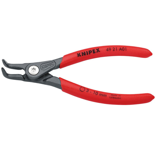 Knipex 75093 49 21 A01 SB Precision Circlip Pliers for external circlips on shafts with non-slip plastic coating grey atramentized 130mm Knipex