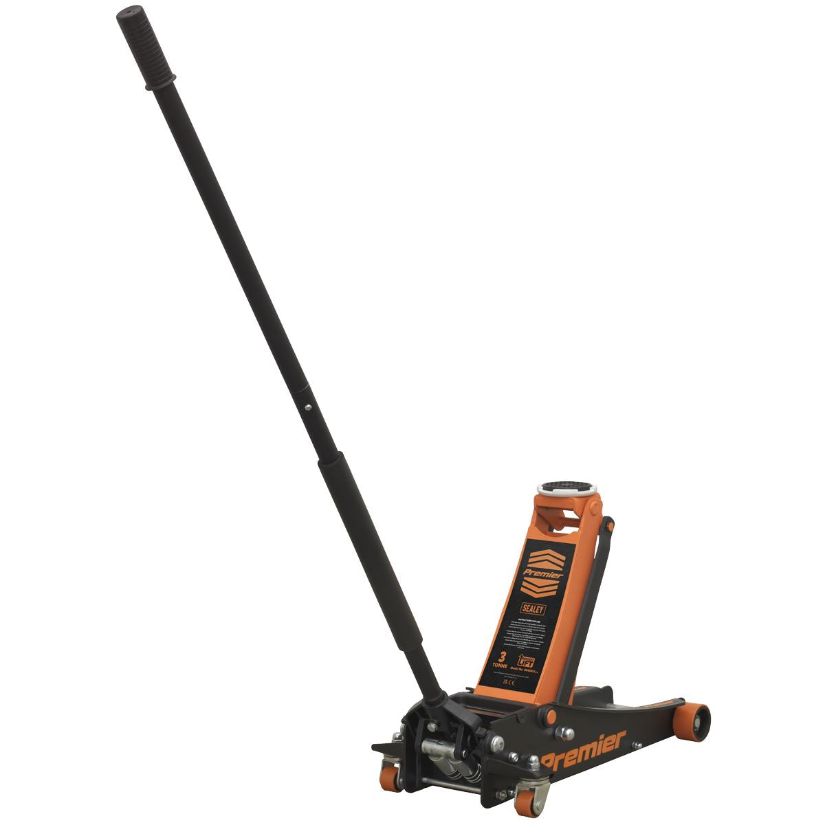 Sealey 3040AO Premier Low Profile Trolley Jack with Rocket Lift 3 Tonne - Orange Sealey