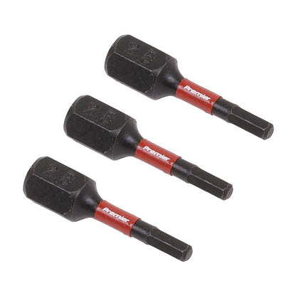 Sealey AK8210 Hex 2.5mm Impact Power Tool Bits 25mm - 3pc Sealey