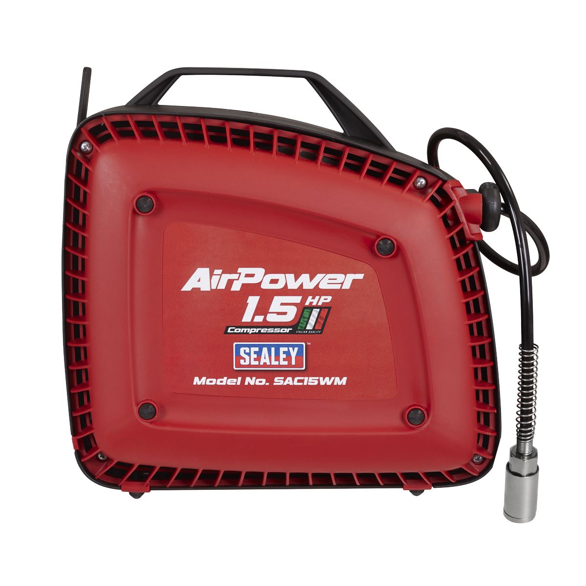 Sealey SAC15WM Wall Mounting Oil Free Air Compressor 1.5hp with 7m Retractable Hose Reel Sealey