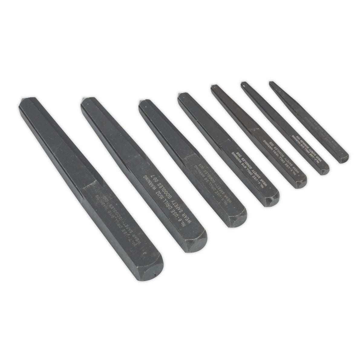 Sealey AK720 Screw Extractor Set 7pc Square Type Sealey