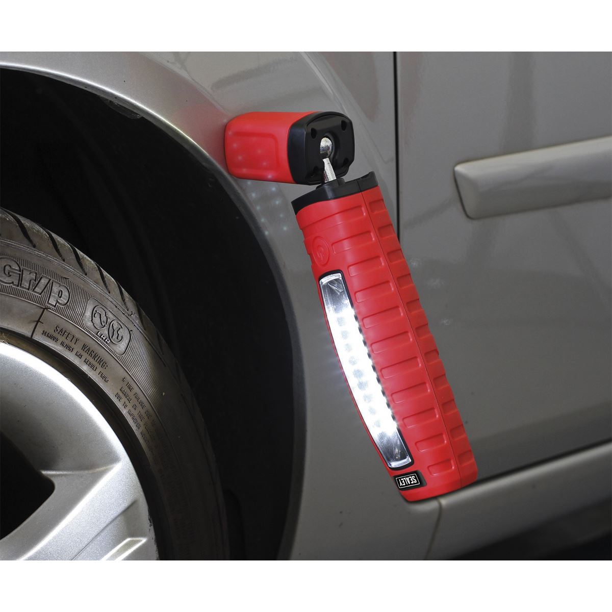 Sealey LED360R Rechargeable 360° Inspection Light 8W & 3W SMD LED Red Lithium-ion Sealey