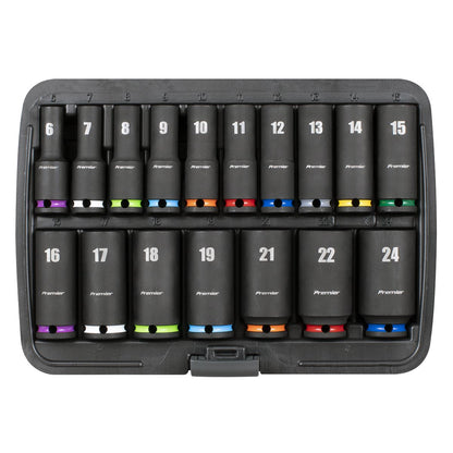 Sealey AK68219 Deep Impact Socket Set 3/8”Sq Drive 17pc Sealey