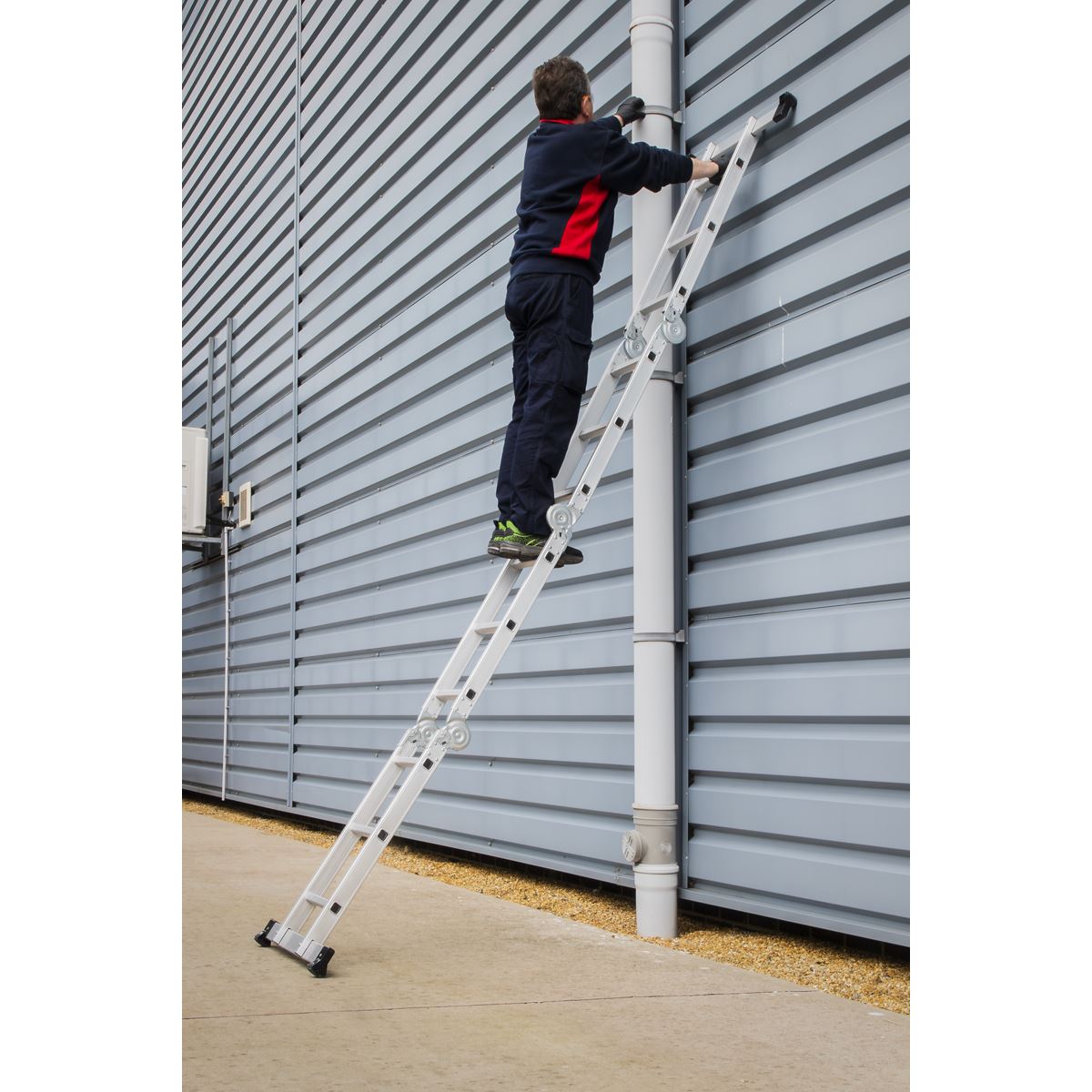 Sealey AFPL1 Aluminium Folding Platform Ladder 4-Way EN 131 Sealey