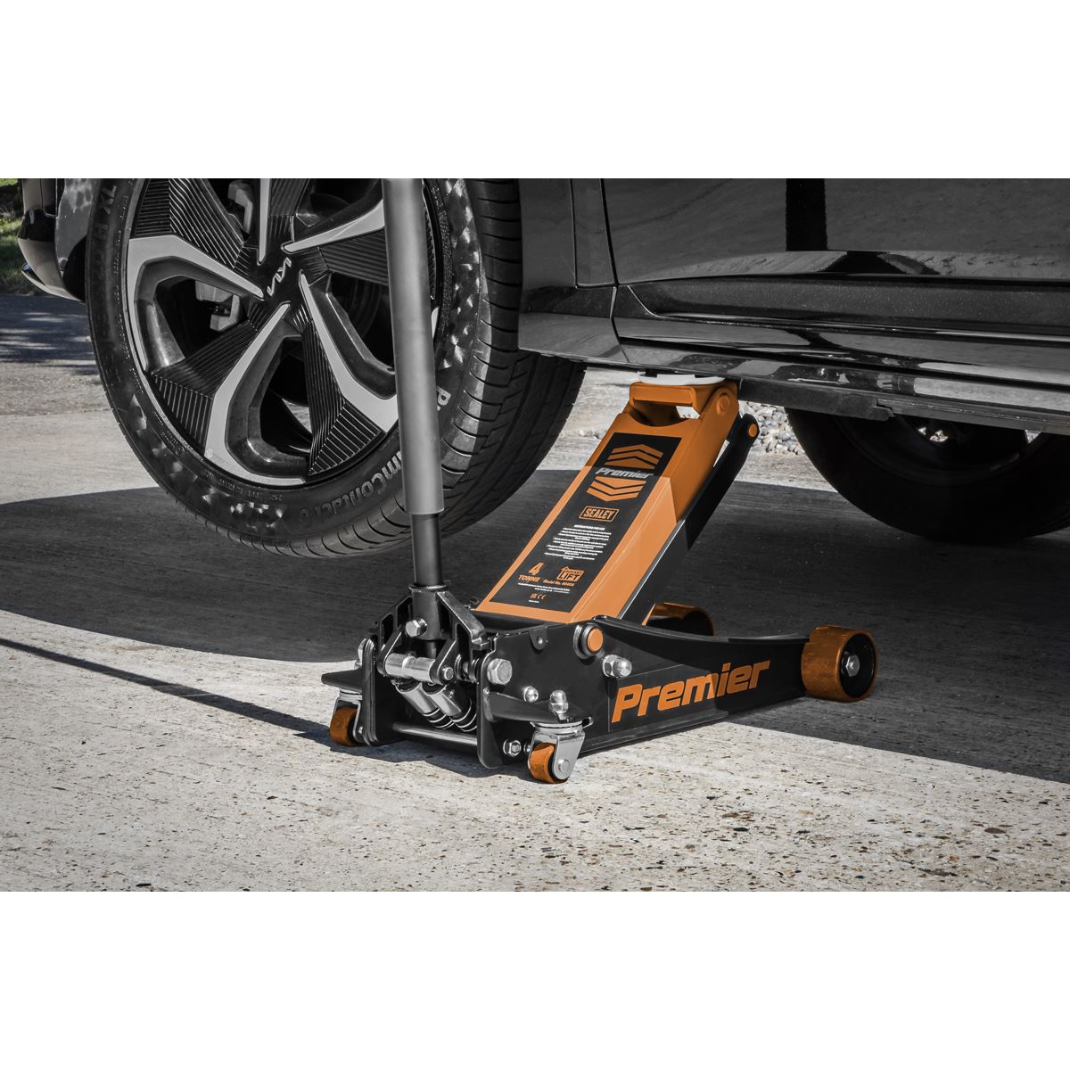Sealey 4040AO Premier Low Profile Trolley Jack with Rocket Lift 4 Tonne - Orange Sealey