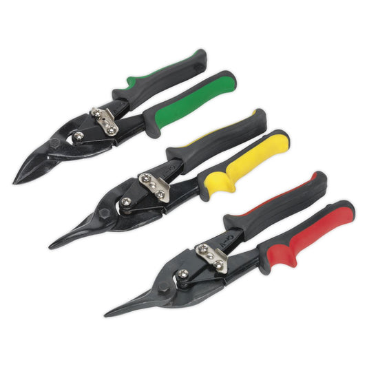 Sealey AK6907 Aviation Tin Snips Set 3pc Sealey
