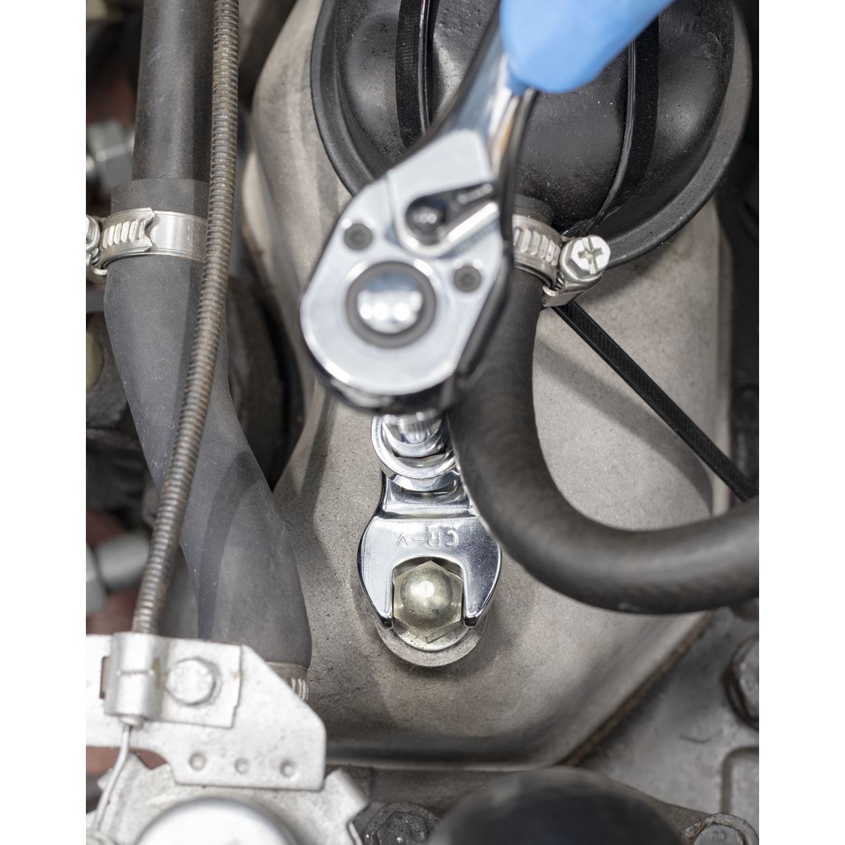 Siegen S01043 Flexible Crow's Foot Open-End Spanner Set 10pc 3/8"Sq Drive Metric Siegen