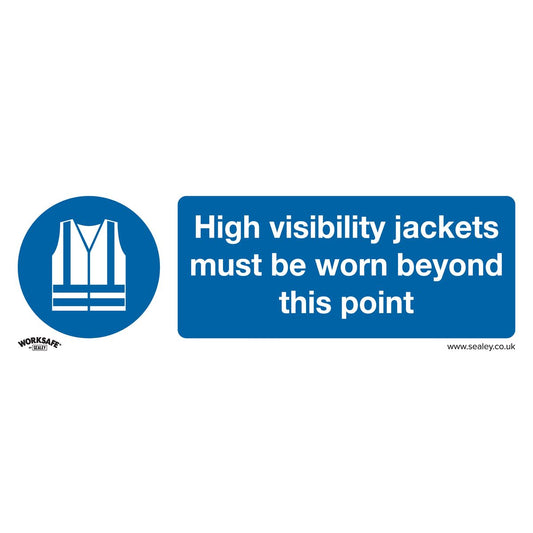 Sealey SS9V1 Mandatory Safety Sign - High Visibility Jackets Must Be Worn Beyond This Point - Self-Adhesive Vinyl Sealey