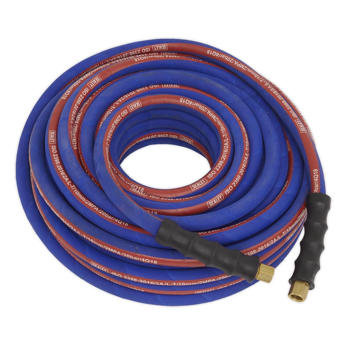 Sealey AH20R/38 Air Hose 20m x Ø10mm with 1/4"BSP Unions Extra-Heavy-Duty Sealey