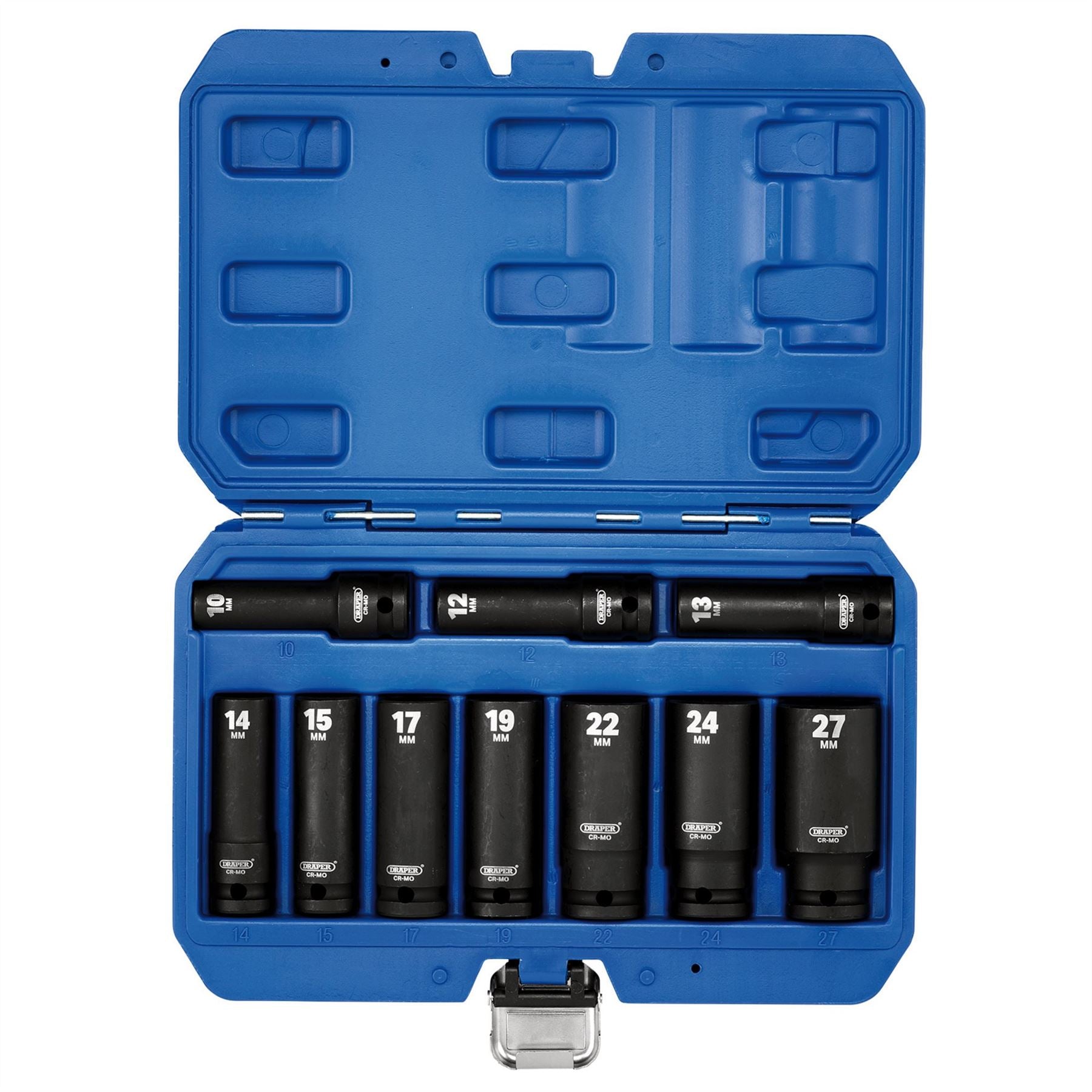 Draper 83096 Metric Deep Impact Socket Set 1/2" Sq. Dr. 10 Piece Draper