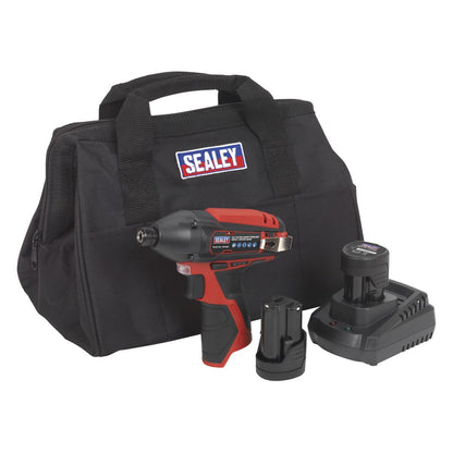 Sealey CP1203KIT Impact Driver Kit 1/4" Hex Drive 12V SV12 Series - 2 Batteries Sealey