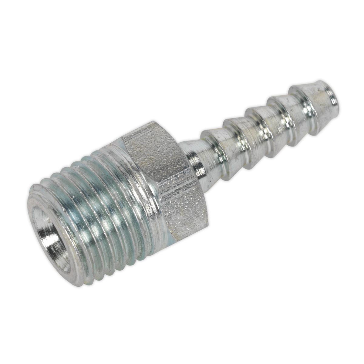 Sealey AC38 Screwed Tailpiece Male 1/4"BSPT - 3/16" Hose Pack of 5 Sealey