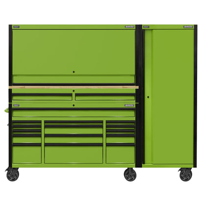 Sealey AP6115BECOMBO2 15 Drawer 1549mm Mobile Trolley with Wooden Worktop Hutch 2 Drawer Riser & Side Locker Sealey