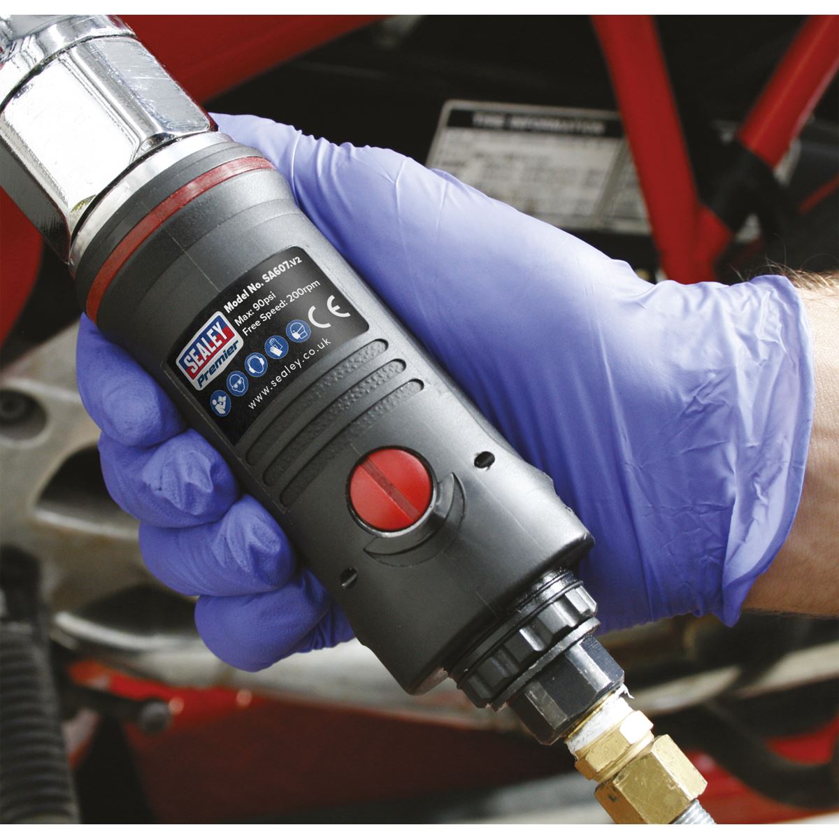 Sealey SA607 Air Ratchet Wrench 3/8"Sq Drive Premier Sealey