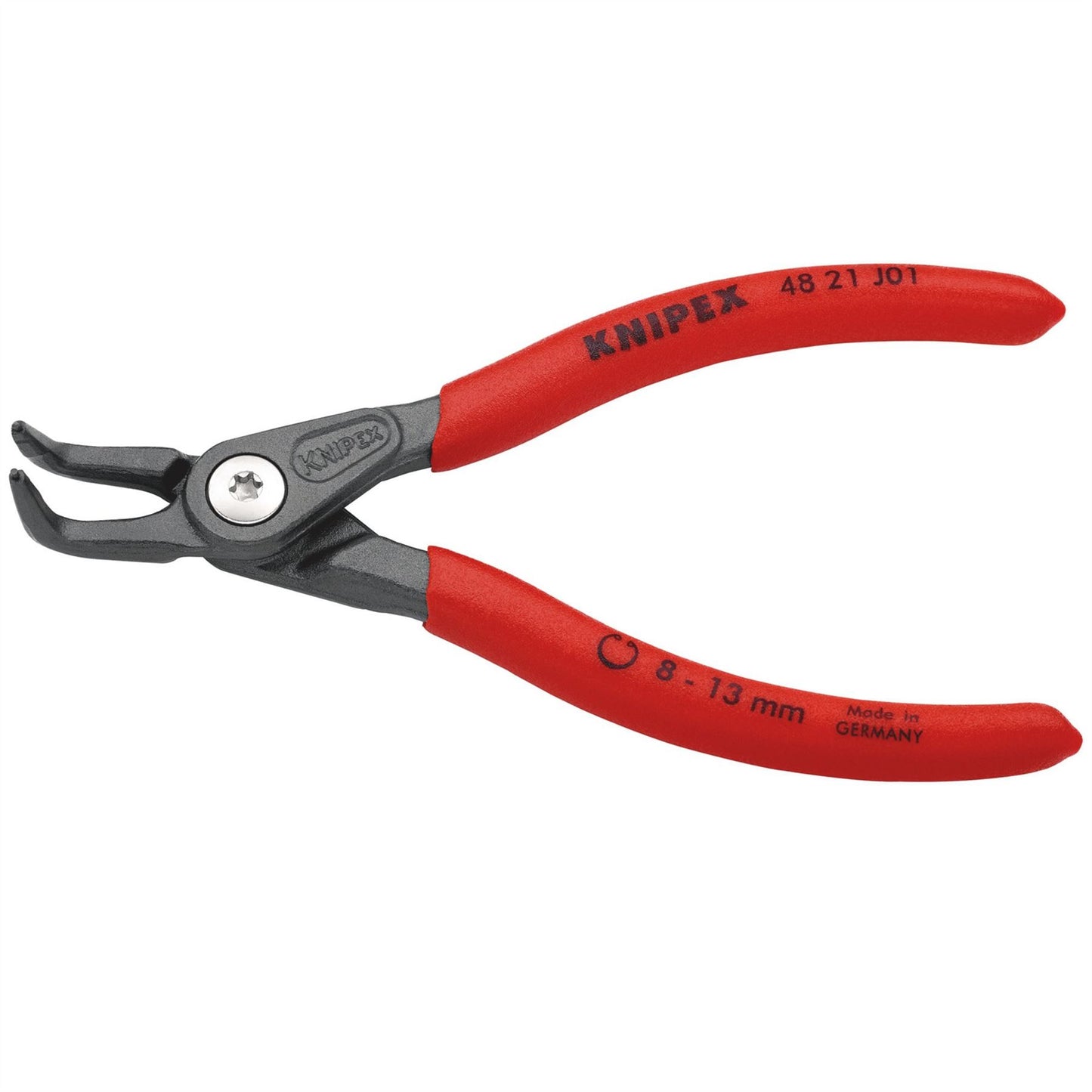 Knipex 75082 48 21 J01 SB Precision Circlip Pliers for internal circlips in bore holes with non-slip plastic coating grey atramentized 130mm Knipex