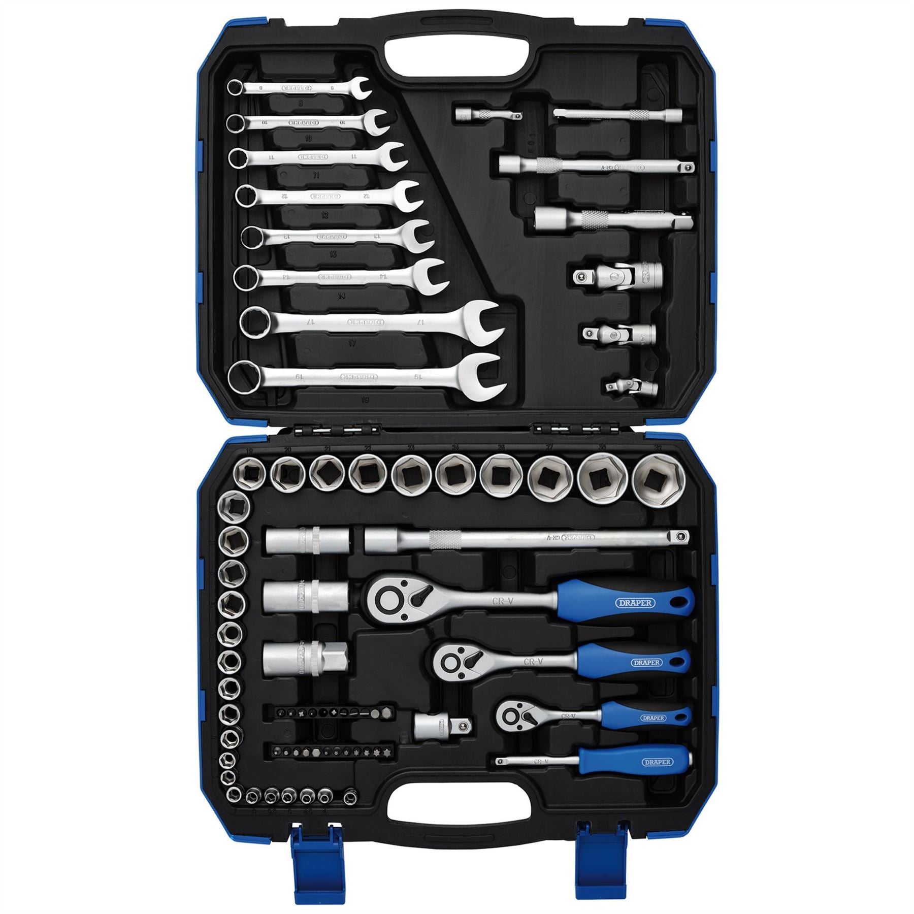 Draper 16364 Metric Tool Kit 1/4" 3/8" and 1/2" Sq. Dr. 75 Piece Draper